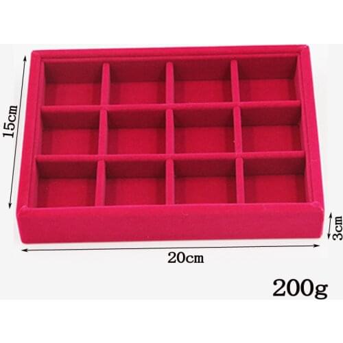 Jewelry Box Organizer Jewel Storage Case Soft RoseRed Velvet Necklace Earrings Ring Leather Display Jewellery