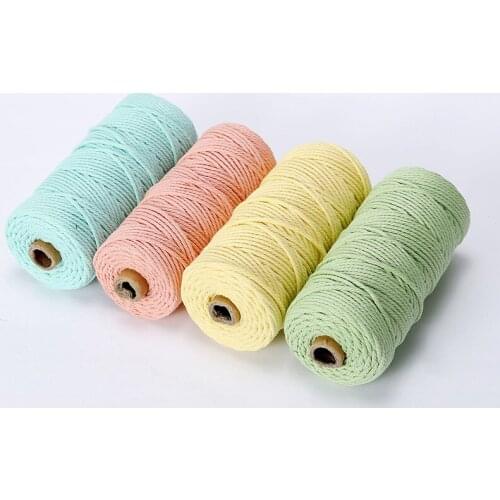 Factory Sales Free sample for Weaving Wall hanger DIY Curtain 3mm 100% Cotton Macrame Cord