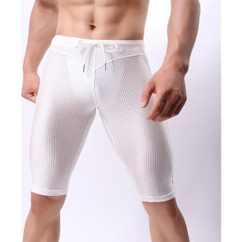 Mens Shorts Ice Silk Cool Comfort Breathable Underpants Mesh Boxer Men Underwear U Pouch Sexy Underpants Cuecas Nylon Pants