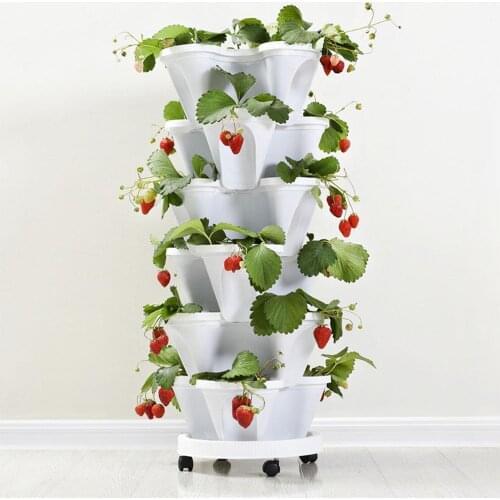 Stack-up Type Stereoscopic Flowerpot Strawberry Plant Pot for Flower Vegetables Decoration
