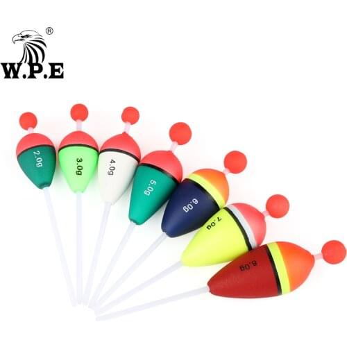 W.P.E 5pcs/lot Fishing Float Size 2g-6g Fishing Tackle Buoy Bobber Floating Float EVA Foam Vertical Carp Fishing Accessories