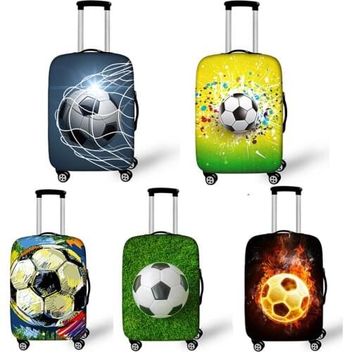 Foot Ball Print Suitcase Protective Covers Fire Trolley Luggage Protector for Man Boys Travel Accessories Elastic Bagage Cover