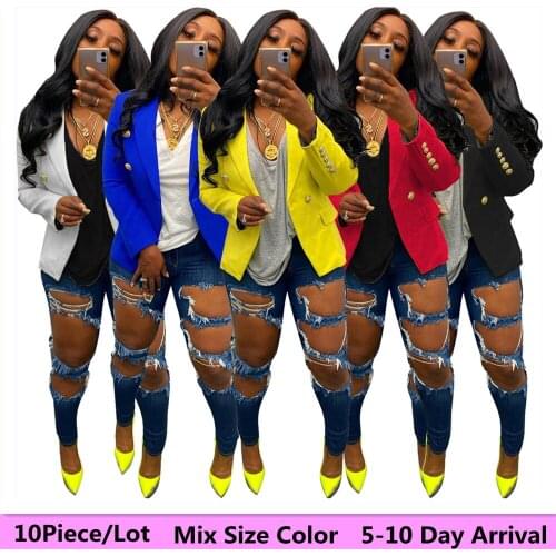S-2xl Mix Size Color Wholesale Bulk Items Tailored Coat Women Long Sleeves Blazer Fashion Office Ladies Top 5-10 Day Arrival