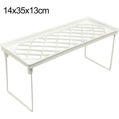 1Tier Foldable Shelf Kitchen Cabinet Storage Stackable Cupboard Rack Organizer