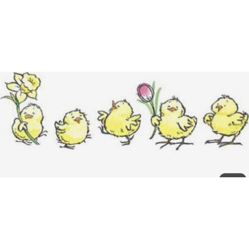 10x6 Yellow chick holding flowers New Transparent Clear Rubber Stamp Sheet Cling Scrapbooking Photo Album PaperCard DIY Craft