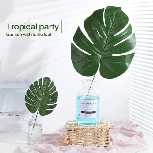 12/24 Pcs Artificial Plants Plastic Tropical Palm Tree Leaves Wedding/Party Table Photography Decoration Supplies For Garden
