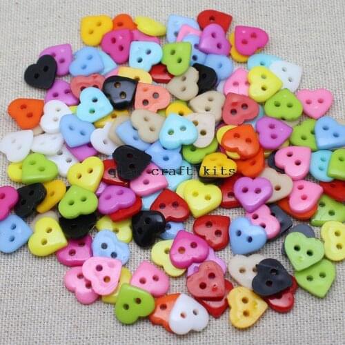 1500pcs 12mm Cute Heart Plastic Button lot Mix color Flatback Resin Acrylic Cabochons