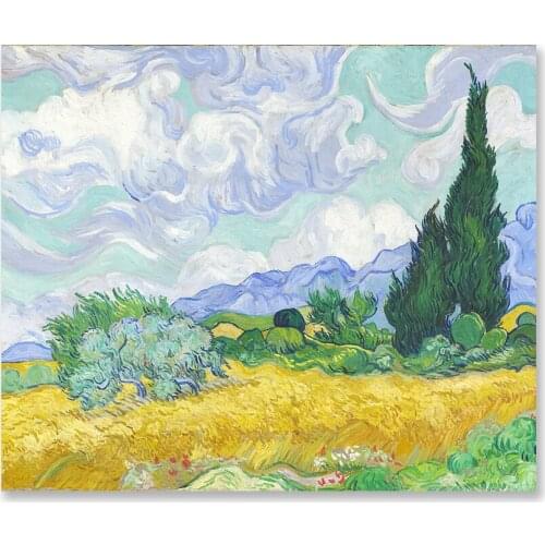 Full Square Round Drill 5D DIY Diamond Painting Animal Scene Embroidery Cross Stitch 5D Home Decor Gift Wheatfield Cypresses