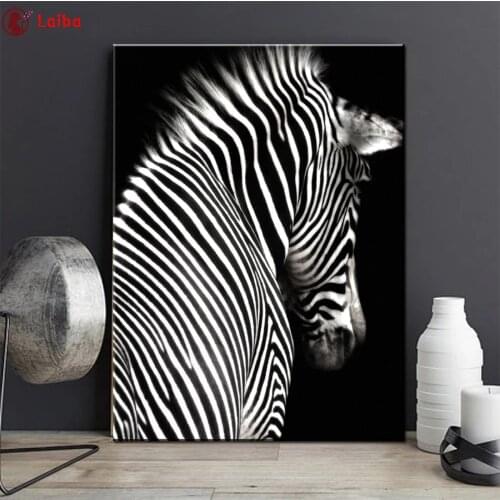 DIY Diamond Painting Modern animal art, black and white zebra diamond Embroidery 5d mosaic Diamond needlework cross stitch