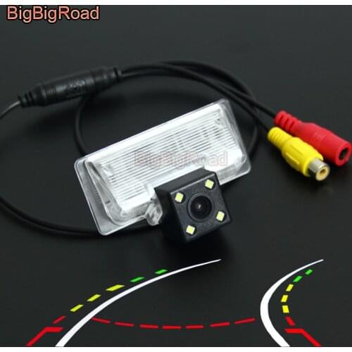 BigBigRoad Car Intelligent Dynamic Trajectory Tracks Rear View Backup Camera For Nissan Cefiro J31 J32 L33 Versa Note 2014 2015