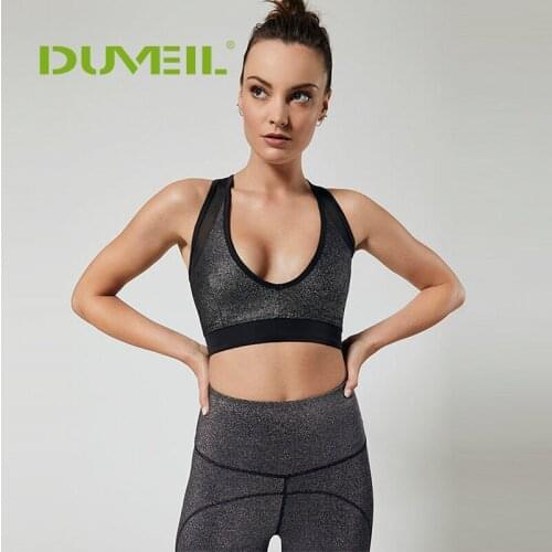 DUVEIL Sports Two-piece Yoga Pants+ Sports Bra Sleeveless Solid Stitching Five-part Trousers Suit Leisure Yoga Sports Suit