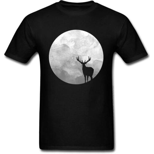 Hallowmas Christmas Blood Moon Elk T Shirts Women Men Funny Tees Custom Personalized Tshirt Animal Deer T-Shirts Printing