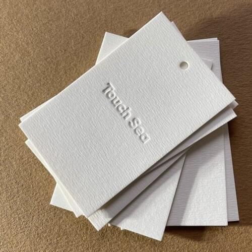 Customise swing tag with personalized logo deossing embossing gold stamp price tag gift card