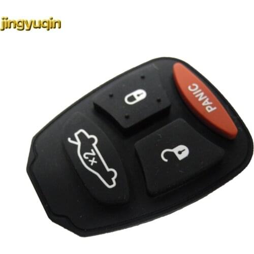 Jingyuqin Car Key Shell For Dodge New Black 4 Button Remote Key Fob Replacement Rubber Pad Repair Silicone Protector