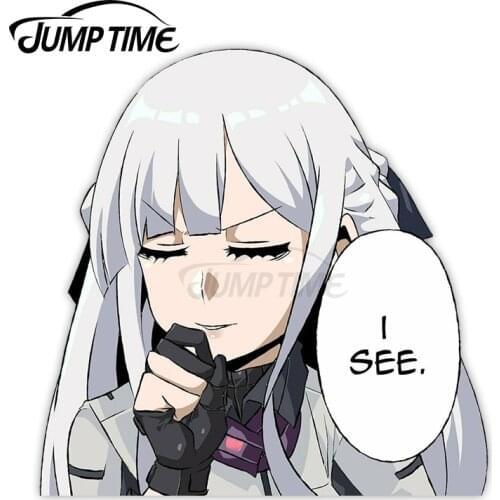 JumpTime 13 x 10.5cm Girls Frontline AK-12 I See Funny Anime Waifu Car Bumper Decal Windows Car Stickers Creative Decoration