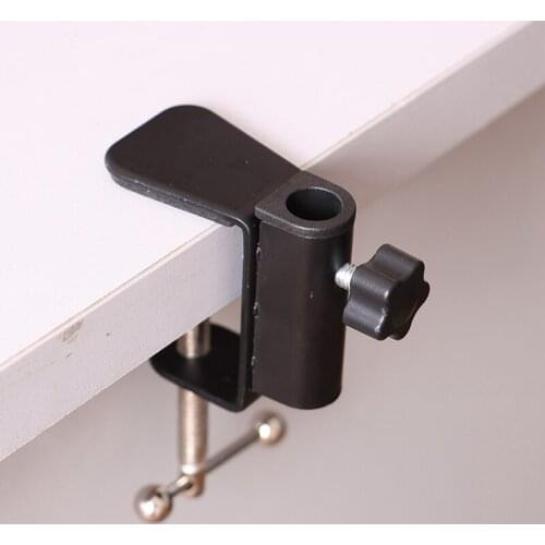 Cantilever Bracket Clamp Holder Metal Desk Lamp Clip Fittings Base Hose with 12MM Hole Diameter and Non-slip Mat for Mic Stand