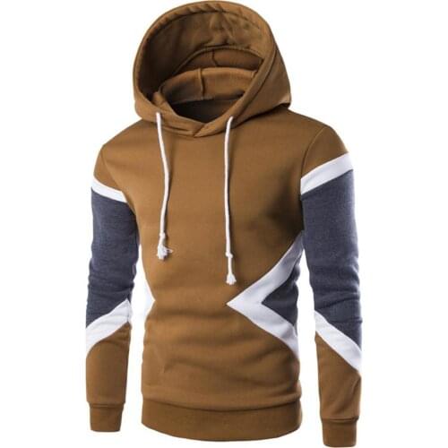 Hoodies Fashion Unisex Color Block Long Sleeve Drawstring Hooded Sweatshirt Warm Hoodie