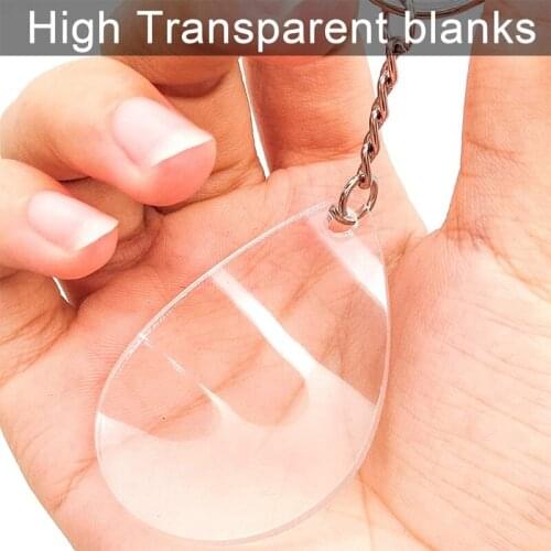 1 Set Acrylic Keychain Blanks with Key Rings Jump Rings Clear Discs Circles Set for DIY Projects Crafts M2EA