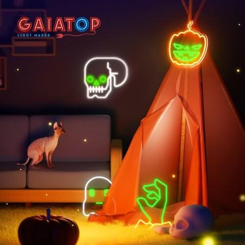 Neon Light Room Decor Flexible Neon Led Letter Halloween Present Night Light Pumpkin Lantern Children Gifts For House Acrylic