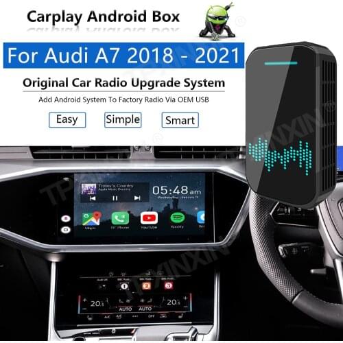 Radio Upgrade Carplay Android Auto Audio For Audi A7 2018-2021 Apple Wireless AI Box Car Multimedia Player GPS Navi