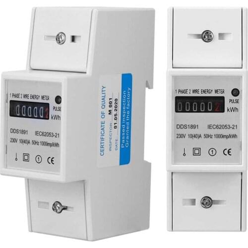 Toggle switch switch Single Phase Meter DDS1891 High Accuracy 2P Counter Rail Energy Meters 1000imp/kwh 50Hz light