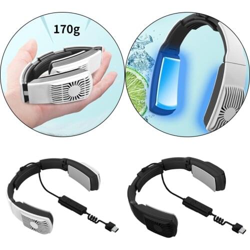Hanging Neck Fan Warming and Cooling headphones Designed Air Conditioning 2 Wind Speed for Home Outdoor Sports