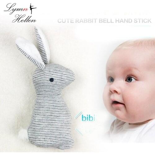 Happy Monkey rabbit 20cm Baby Rattle Bunny Stuffed Animal Toy Plush Doll BIBI Bar Devices Squeaker Ring Infant Cute Bell Stick