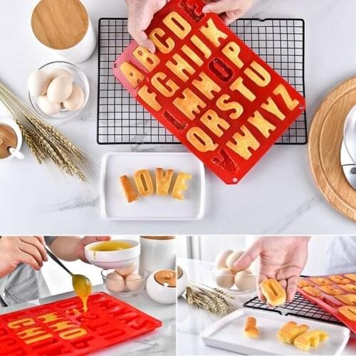 Silicone Large Alphabet Ice Chocolate Letter Mould Stencil Cake Jelly Cupcake Baking Mold