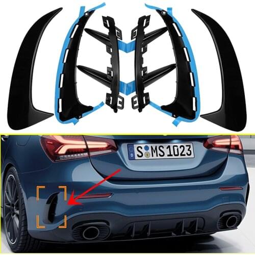 For Mercedes A Class W177 Sedan A180 A200 A220 A250 A35 2019 2020+ Rear Bumper Trim Lip Spoiler Side Fender Canards Fin Splitter