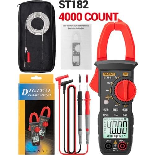 ST182 Digital Clamp Meter AC Current Multimeter DC/AC Voltage Ammeter Voltage Tester Amp Hz Capacitance NCV Ohm Test