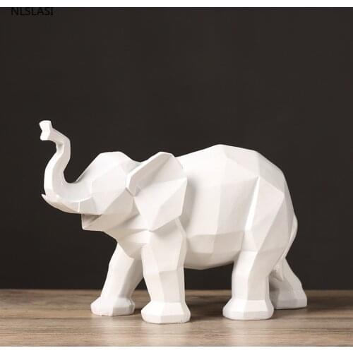 Nordic Elephant Figurine Sculpture Resin Ornaments Modern Abstract Art Office Desktop Crafts Home living room Decor Accessory