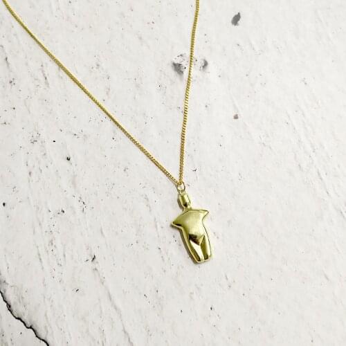 U-Magical Unique Design Gold Color Metallic Abstract Body Shape Pendant Necklaces for Women Minimalist O Chains Necklace Jewelry