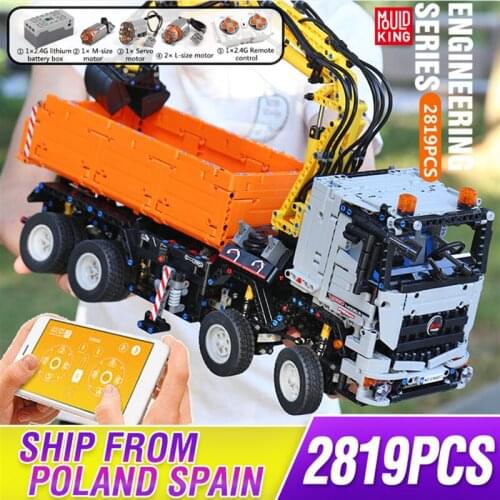 Mould king High-Tech Car model The Arocs Remote control Truck App Motorized Car sets Building Blocks Bricks Kids DIY Toys Gifts