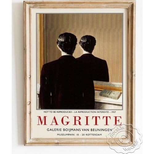 Rene Magritte Surrealism Exhibition Museum Retro Poster, Not To Be Reproduced Canvas Painting, Gallery Wall Picture Home Decor
