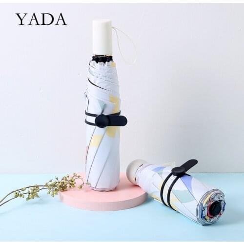 YADA New Fashion Lovely Cloud Pattern 3-Folding Umbrella Women UV Rainproof Umbrella Parasol Rain Sun Light Umbrellas YD200222