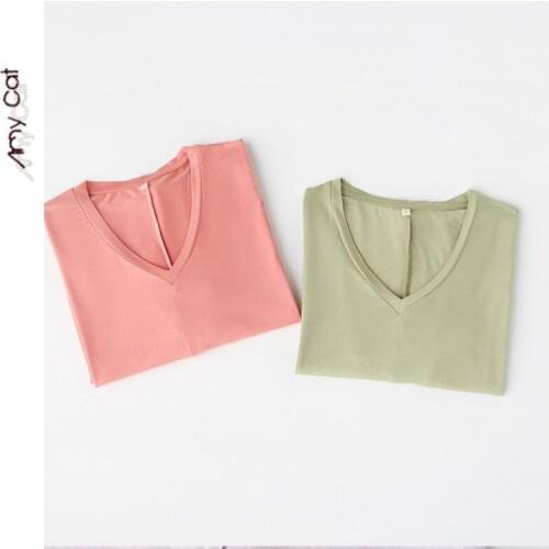 Products Comfortable Women Nightdress Modal V-neck All-match Casual Ladies Simple Pure Color Short Sleeve Nightdress Home Wear