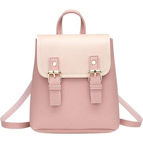 Mini Backpack Women PU Leather Shoulder Bag For Teenage Girls Multi-Function Small Bagpack Female Ladies School Bags
