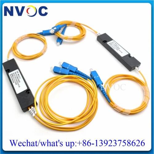 2Pcs/Lot,20/80,1310/1550nm,1x2 Fiber Optic FTTH FBT Coupler,SM,Dual Window,2.0/3.0mm,1M,ABS Box,1*2 Splitter with SC/FC/ST/LC
