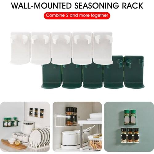 5 PCS Hanging Spice Rack Organizer Wall Mount Seasoning Storage Holder for Kitchen Wall Cabinet Pantry Kitchen Accessories
