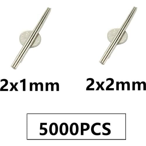 5000PCS/LOT NdFeB Magnet 2*1 2*2 N35 Disc MAGNET 2x1 2x2 Round Speaker magnets 2mm x 1mm 2mmx2mm