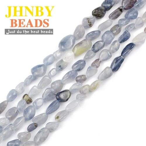 JHNBY Lolite Natural Stone Irregular Gravel 4~8mm spacers Loose beads for Jewelry making bracelets necklace DIY accessories 15