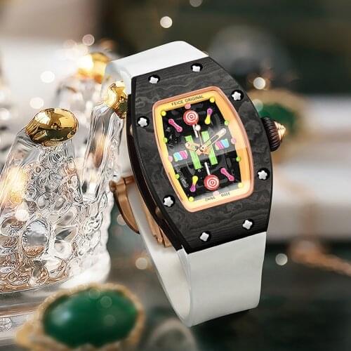 FEICE Womens Automatic Mechanical Watch Waterproof Fashion Luxury Simple Barrel Watch Sapphire Watch Mirror Wrist Watches FM606