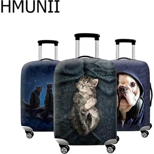 HMUNII New Cute Pattern Thicker Travel Suitcase Protective Cover Luggage Case Travel Accessories Elastic Luggage Dust Cover