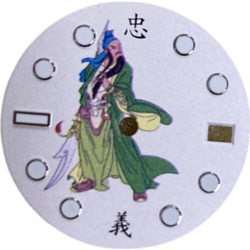 28.5mm Watch Dial Green Luminous Plate Replacement spare parts For SKX007 NH35 Watch Movement Repair Tool parts Watchmaker Tools