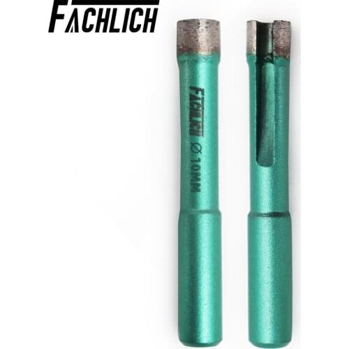 FACHLICH 2pieces Dia 10mm Welded Diamond Hole Saw Drilling Core Bits Wet Shank Connection