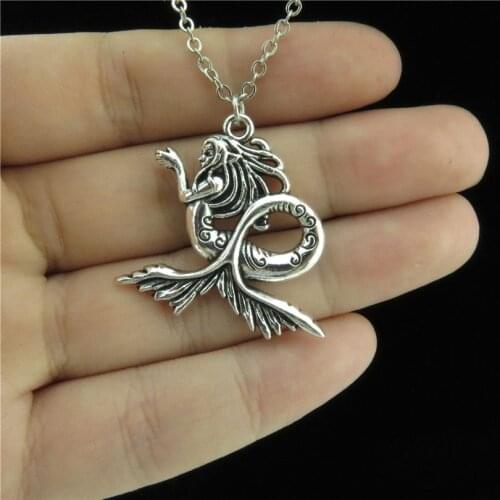 GLOWCAT Q4A67 1pc Alloy Sea Mermaid Tail Pendant Short Chain Collar Chunky Necklaces Finding Diy Women Friends Gift Jewelry