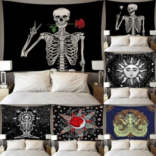 Human skeleton Myth Tapestry Wall Hanging Blanket Throw Home Room Dorm Decor New 95 x 73 cm