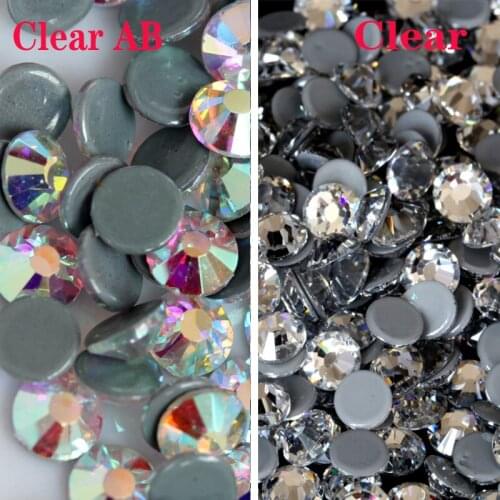 Hot Fix Rhinestone Crystal AB With Glue Bottom DMC Rhinestone Fabric Sewing And Clothing Shoes Bag Decoration