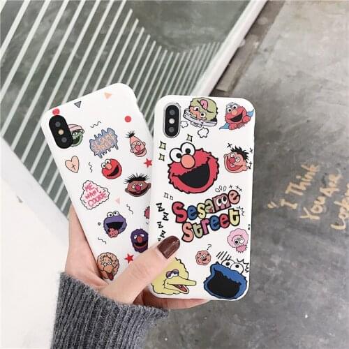 Cute Cartoon Cookie Sesame Street Phone Case For iPhone X XS MAX XR For iphone 6 6s 7 8 Plus Cases Soft TPU Cover Coque Fundas