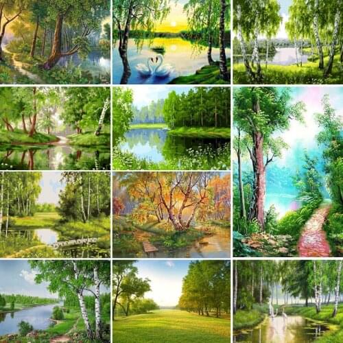 50/65/75CM DIY tree Children Painting By Numbers Picture Colouring Zero Basis HandPainted Oil Painting Unique Gift Home Decor